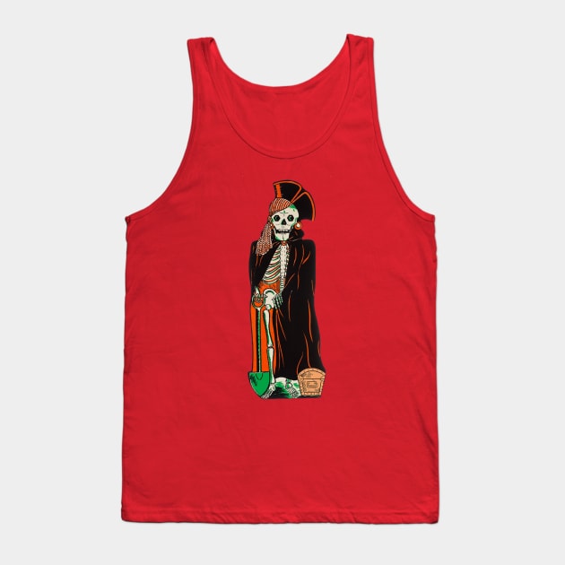 Halloween Skelton Pirate Tank Top by zombill